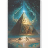 Mystische piramide Visionary Art Sticker (Voorkant)