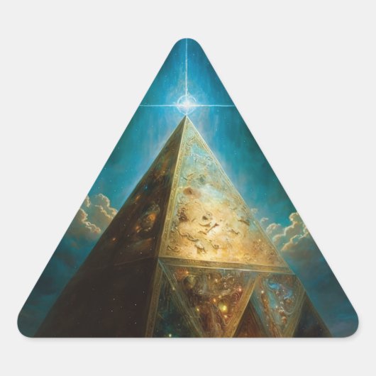 Mystische piramide Visionary Art Sticker (Voorkant)