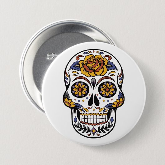 Mystische schedel ronde button 7,6 cm (Voorkant /achterkant)