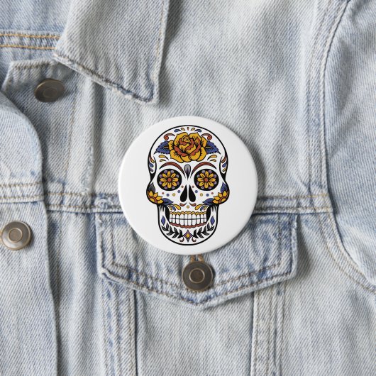 Mystische schedel ronde button 7,6 cm (In situ)