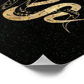 Mystische slangen in gouden zwarte achtergrondster poster (Hoek)