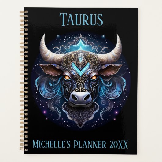 Mystische Stier Dierenriem Kunstwerk Planner (Voorkant)