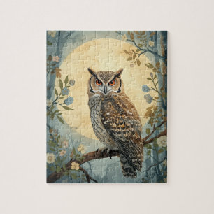 Mystische Uil Maanlicht Bos Kunst Bosuil I Legpuzzel