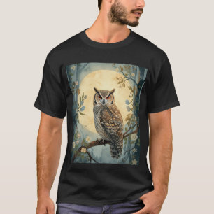 Mystische Uil Maanlicht Bos Kunst Bosuil I T-shirt