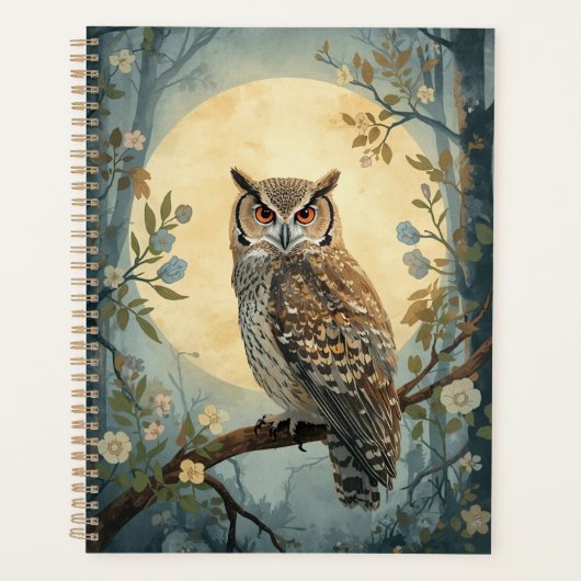 Mystische Uil Maneschijn Bos Kunst | Bosuil Planner (Voorkant)