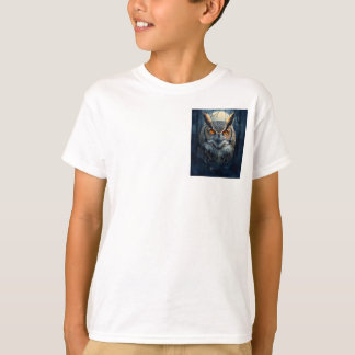 Mystische Uil Watercolor Kunst | Donkere Bos Maan T-shirt