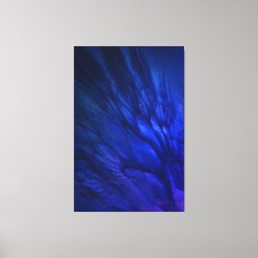 Mystische vleugels met diepblauwe veren canvas afdruk (Voorkant)