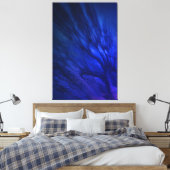 Mystische vleugels met diepblauwe veren canvas afdruk (Insitu (Slaapkamer))