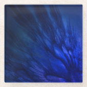 Mystische vleugels met diepblauwe veren glazen onderzetter (Voorkant)