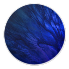 Mystische vleugels met diepblauwe veren keramische knop