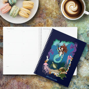 Mystische Zeemeermin Oceaan Fantasie Blauwe Zeelev Planner