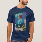 Mystische Zeemeermin Oceaan Fantasie Blauwe Zeelev T-shirt (Voorkant)