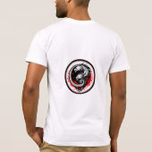 Mystischer Doppelkopf Drache - Rund Minimal Design T-shirt (Achterkant)