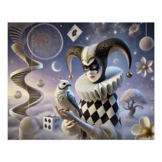 Mystischer Harlekin im Traumland Perfect Poster