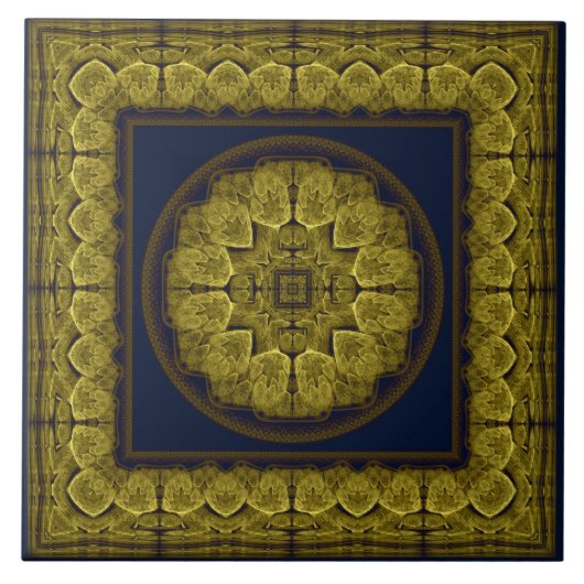 Mystitisch helder fractal ornament tegeltje (Voorkant)