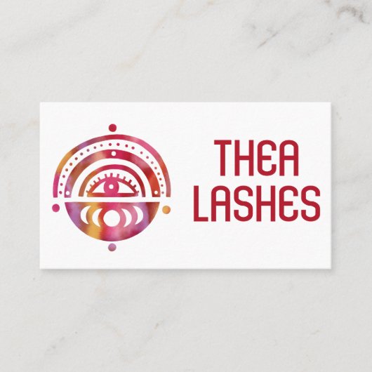 Mystitisch oog Elegant Boho Waterverf Estheticus Visitekaartje (Voorkant)