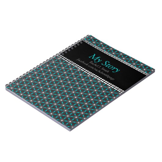 MyStory Blauwgroen+Black Geometry Energy Custom No Notitieboek (Linkerzijde)