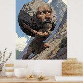 Myth of Sisyphus | Eternal Struggle and Strength A Poster (Keuken)