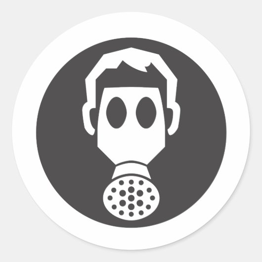 Mythbusters gasmasker ronde sticker (Voorkant)