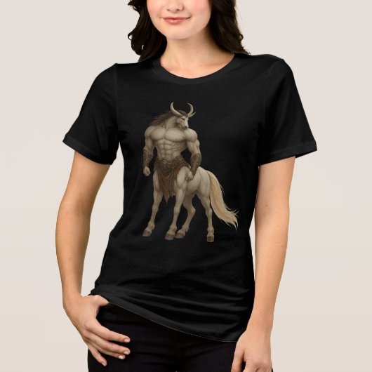 Mythic Centaur Warrior Fantasy Art Tri-Blend Shirt (Voorkant)