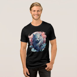 Mythic Moon Fox Spirit with Sakura Tri-Blend Shirt