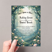 Mythic Woodland Enchanted Forest Fairytale Wedding Acryl Uitnodigingen (Insitu (Draagbaar))