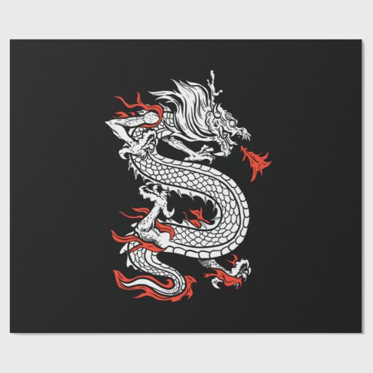 Mythical Ancient Asian Chinese Dragon Cadeaupapier (Vlak)