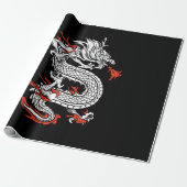 Mythical Ancient Asian Chinese Dragon Cadeaupapier (Uitgerold)
