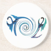 Mythical Animal Blue Dragons Zandsteen Onderzetter (Voorkant)