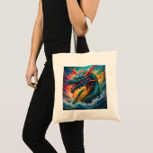 Mythical Blue Dragon van het Zee Tote Bag (Voorkant (product))