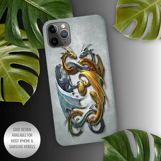 Mythical Celtic Dragons Fantasy Tattoo Art iPhone Hoesje