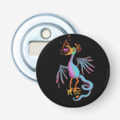 Mythical Cockatrice Bottle Open Magnet Button Flesopener (Voorkant)