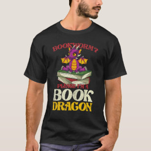 Mythical Creater Bookworm Reading Book Dragon T-shirt