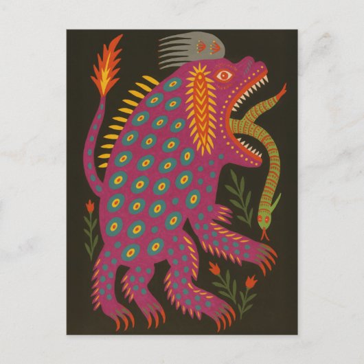 Mythical Creature Folk Art Print Briefkaart (Voorkant)
