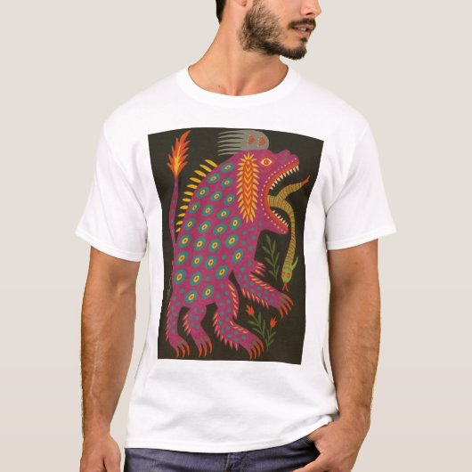 Mythical Creature Folk Art Print T-shirt (Voorkant)