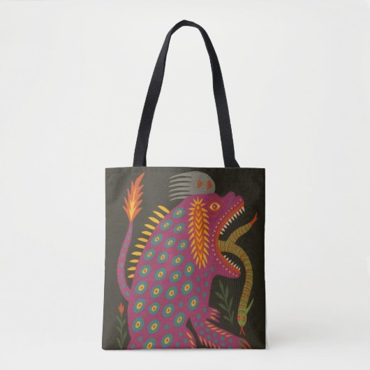 Mythical Creature Folk Art Print Tote Bag (Voorkant)