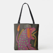 Mythical Creature Folk Art Print Tote Bag (Achterkant)