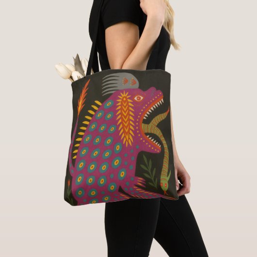 Mythical Creature Folk Art Print Tote Bag (Dichtbij)