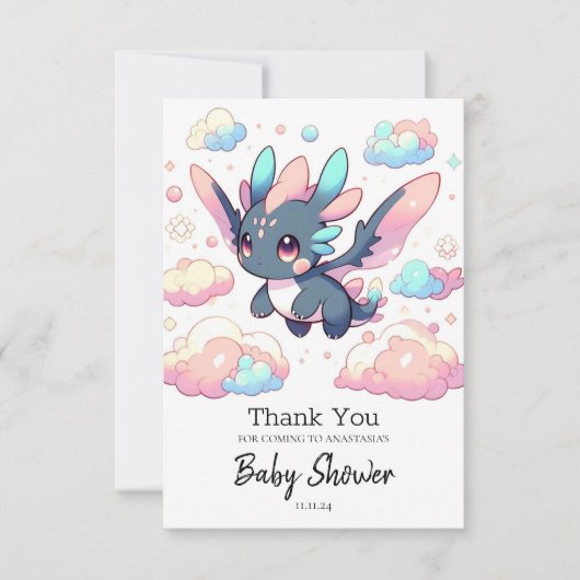 Mythical Dragon Baby shower Bedankkaart (Voorkant)