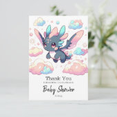 Mythical Dragon Baby shower Bedankkaart (Staand voorkant)