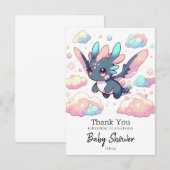 Mythical Dragon Baby shower Bedankkaart (Voorkant / Achterkant)