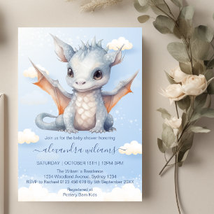 Mythical Dragon Baby shower Sprookje Kaart