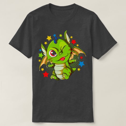 Mythical Dragon Fantasy Creature Schattige Dragon T-shirt (Design voorkant)