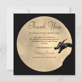 Mythical Dragon Funeral Thank You Cards Kaart