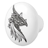 Mythical Dragon Mandala - Fantasy Dinosaur Head Keramische Knop (Rechts)
