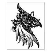 Mythical Dragon Mandala - Fantasy Horned Head Rubb Rubberstempel (Afrduk)