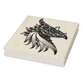 Mythical Dragon Mandala - Fantasy Horned Head Rubb Rubberstempel (Stempel)