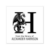 Mythical Dragon Over Single Bold Initiaal Naam Boe Zelfinktende Stempel (Design)