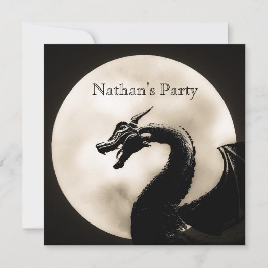 Mythical Dragon Party Uitnodiging (Voorkant)