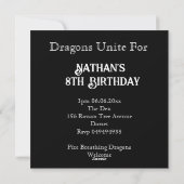 Mythical Dragon Party Uitnodiging (Achterkant)